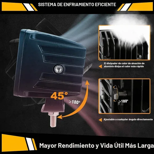 Vista 4 de Auxbeam Barra de luz LED de 3 pulgadas, 72 W, color ámbar/blanco, luces de conducción todoterreno para camión, SUV, barco, 4x4, Jeep Wrangler