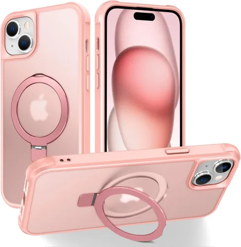 Vista 164 de CHAOFEnG Funda magnética compatible con iPhone 11 con soporte, prueba de caídas de grado militar, compatible con imán, anillo translúcido, parte