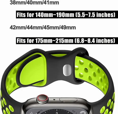 Vista 6 de Correa deportiva para correas de Apple Watch de 1.811 in 1.654 in 1.772 in 1.614 in 1.732 in 1.575 in 1.496 in Ultra/2 1.929 in para mujeres