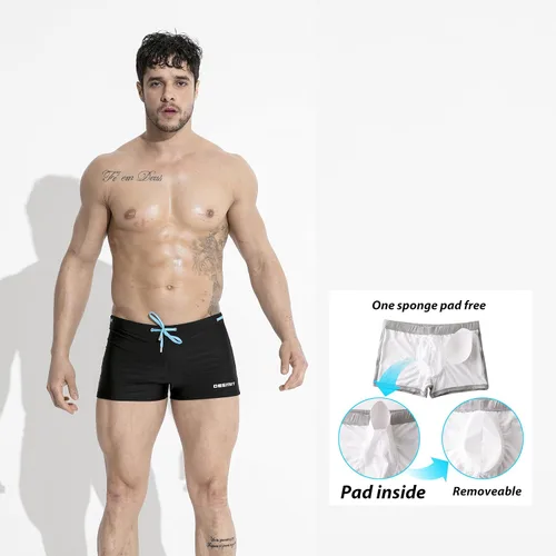 Vista 5 de GOGOHOT Traje de baño de nailon para hombre con almohadilla extraíble