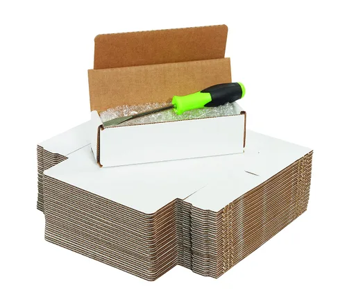 Vista 5 de Box USA Cajas de envío pequeñas 5"L x 4"W x 3"H, paquete de 50 - Cajas blancas a prueba de aplastamiento para embalaje, almacenamiento, regalos
