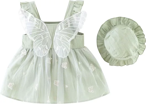 Vista 7 de Vestido tutú de verano para niñas pequeñas, sin espalda, vestido de princesa para fiesta de cumpleaños, vestido de verano con lazo floral