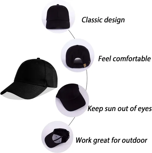 Vista 7 de LANGZHEN Gorra de béisbol unisex 100% algodón, para hombres y mujeres, de mezclilla lavada, ajustable, sombrero de papá
