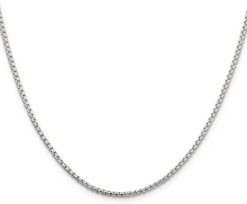 Vista 3 de IceCarats Collar de cadena de eslabones redondos de plata de ley 925 de 0.079 in