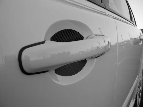 Vista 8 de Protector de fibra de carbono para manija de puerta de coche, para Fiat 500 (2 unidades)