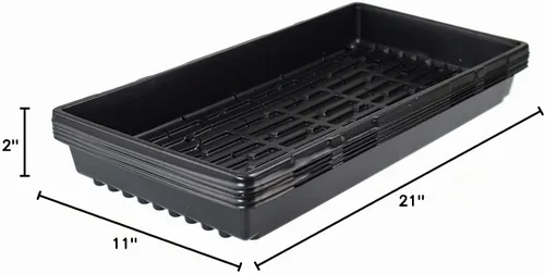 Vista 4 de Bandejas para germinar plantas (CON orificios de drenaje) – 20" x 10" – bandejas perfectas germinadoras de semillas de jardín: para semilleros