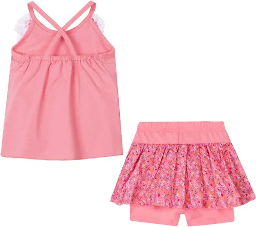 Vista 12 de LittleSpring Conjunto de verano para niñas con camiseta sin mangas y pantalones cortos florales