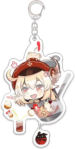 Vista 9 de Ptdwaz Genshin Impact - Juego de 6 llaveros de acrílico con figura linda, Genshin Impact Gifts Llaveros con llavero