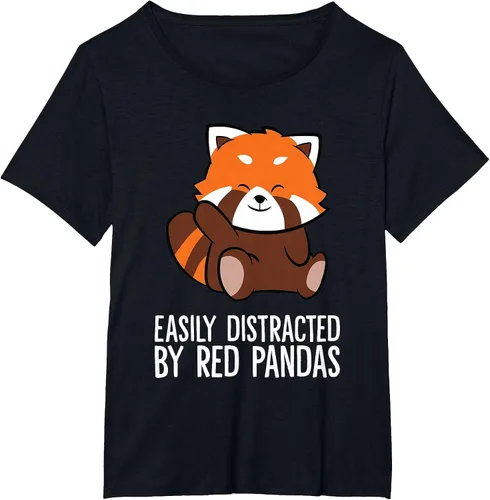 Vista 42 de Red Panda Love Easily Distracted By Red Pandas T-Shirt Asphalt Grey