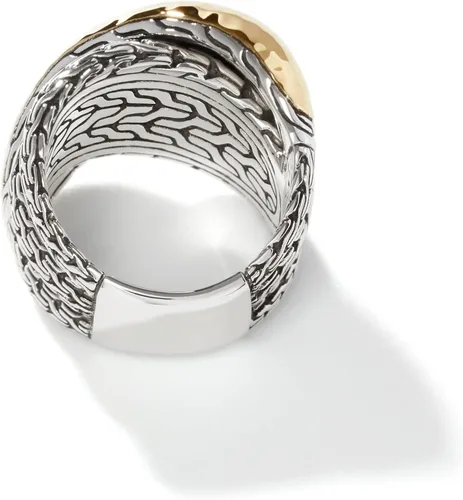 Vista 6 de John Hardy Anillo cruzado de plata y oro de 18 quilates martillado para mujer