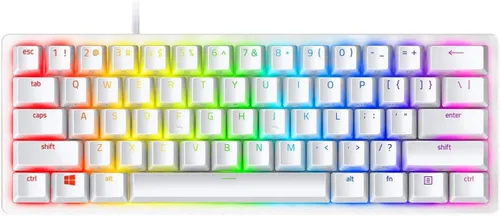 Vista 9 de Razer Huntsman Mini Teclado 60% para juegos, interruptores ópticos lineales blanco (Mercury White)