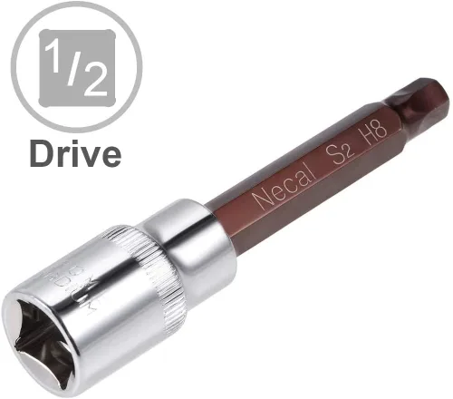 Vista 108 de Utoolmart 1/2" Drive x 0.551 in largo Hex Bit Socket, métrico, S2 y Cr-V acero 1pcs