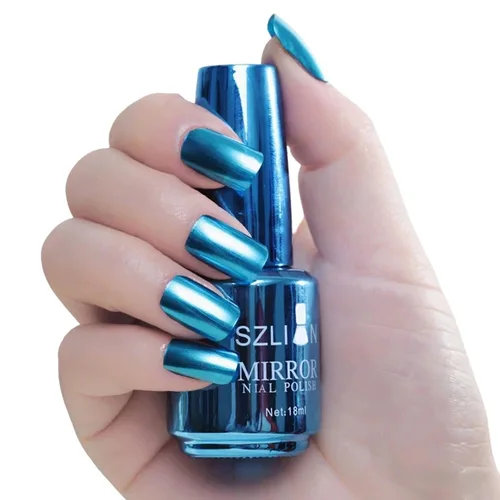 Vista 14 de KYDA Esmalte de uñas de espejo morado oscuro de 0.6 fl oz, esmalte de espejo brillante brillante para arte de uñas, arte de uñas de efecto metálico