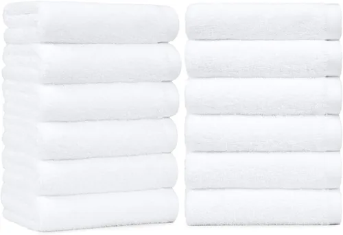 Vista 10 de Amazon Basics - Toallas de mano de algodón suaves y gruesas, 16" x 26", gris, paquete de 12