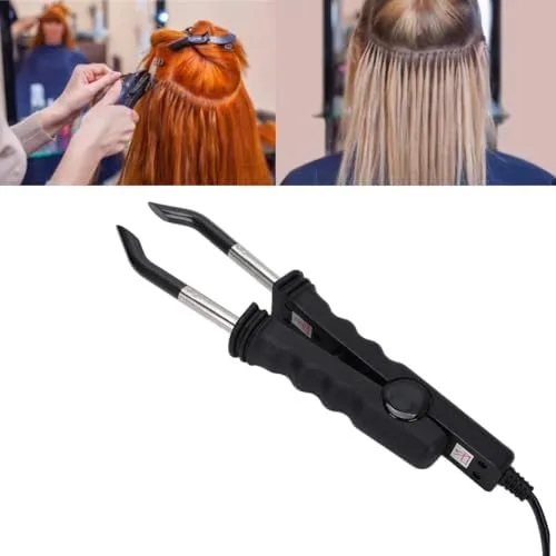 Vista 7 de ZJchao Hierro de extensión de cabello, extensiones de cabello portátil, conector de hierro de temperatura ajustable, herramienta de fusión