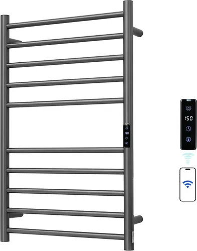 Vista 17 de Toallero Eléctrico con Control de Voz para Alexa y Google Home, TUYA - Calentador de Toallas de Baño Montado en la Pared, Enchufable