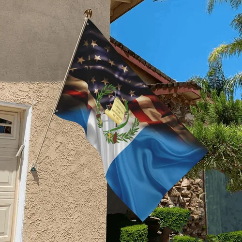 Vista 6 de Bandera de Guatemala y Estados Unidos, bandera de jardín y desfile, 3 x 5 pies