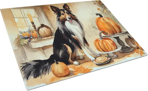 Vista 59 de Caroline's Treasures DAC1720LCB Affenpinscher - Tabla de cortar de vidrio con calabazas para cocina de otoño, grande, decorativa, de vidrio
