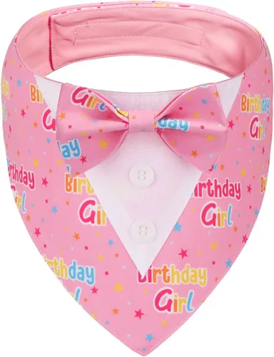 Vista 13 de ADOGGYGO Bandana de esmoquin para perro de cumpleaños, collar azul con corbatín, disfraz formal ajustable de cumpleaños para perros extra pequeños