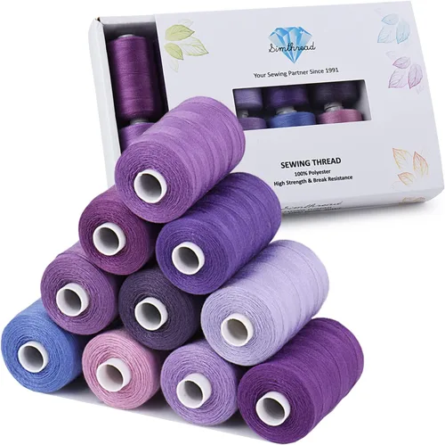Vista 8 de Simthread Hilo de coser multiusos, 42 carretes surtidos de poliéster de 1000 yardas para costura, prácticos hilos de coser de poliéster para máquina