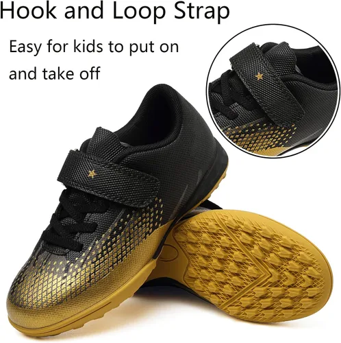 Vista 3 de Kids Turf Soccer Shoes Boys Girls Youth Indoor Outdoor Soccer Cleats Football Shoes (ToddlerLittle KidBig Kid)