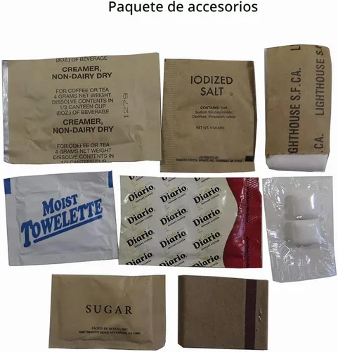 Vista 4 de MREs (Comidas listas para comer) Genuino excedente Militar de EE. UU. (1 Paquete) Sabores variados
