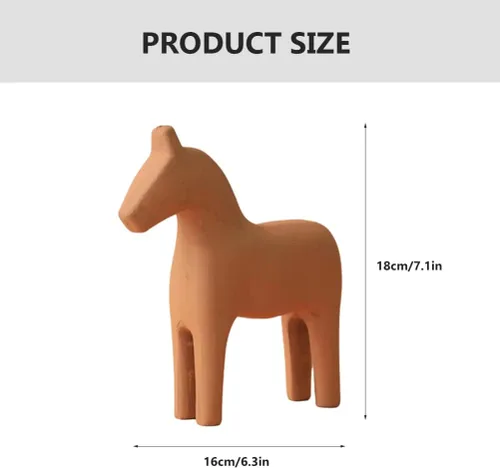 Vista 4 de SEWACC Decoración de caballo de madera de escritorio, adorno creativo de caballo para oficina en casa, niños y niñas, artesanía de madera de alta