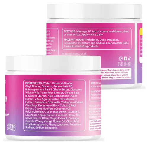 Vista 9 de Pink Stork Crema de ñame silvestre para el equilibrio hormonal con Vitex y Cohosh negro Formulado por médicos PMS, fertilidad, perimenopausia