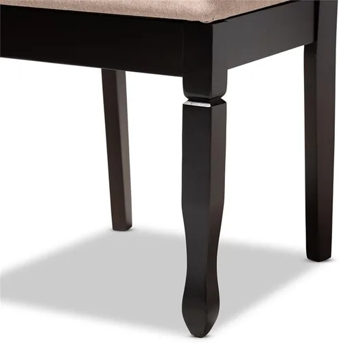 Vista 4 de BOWERY HILL Sillas de comedor de madera y tela de caoba Mid-Century