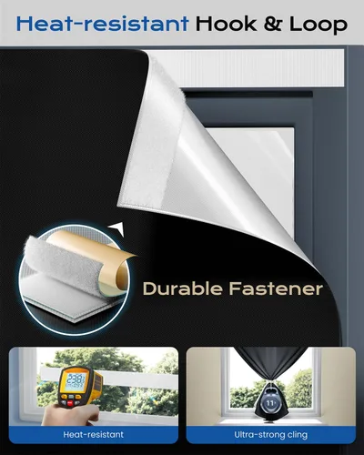 Vista 5 de Cortinas opacas para dormitorio (17 x 36 pulgadas), persianas de ventana portátiles con tiras de velcro mejoradas, sin taladro, persianas y cortinas