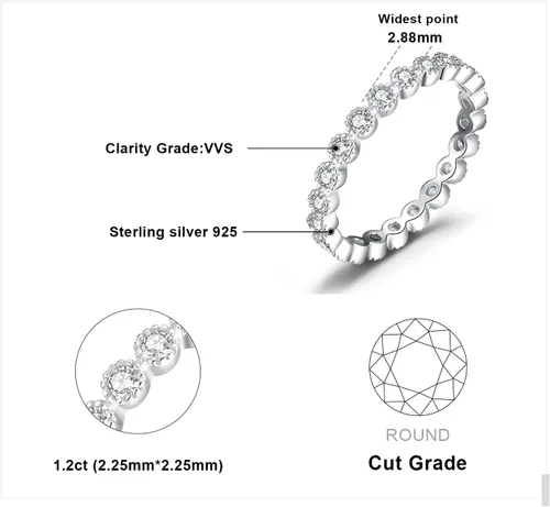 Vista 2 de JewelryPalace Anillos de plata de ley 925 chapados en oro de 14 quilates para mujer, anillos de promesa de circonita cúbica para ella, anillos