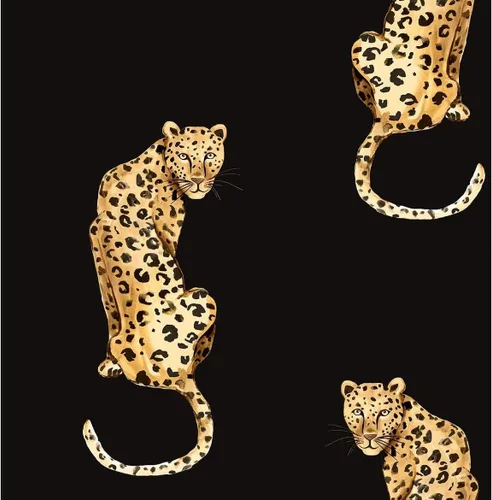 Vista 2 de NextWall Daisy Bennett Designs Leopard King - Papel tapiz autoadhesivo (verde)
