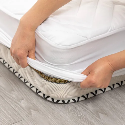 Vista 5 de Kingnex Protector de colchón acolchado impermeable para litera de RV de 30 x 75 para cama individual estrecha, estilo de sábana ajustada