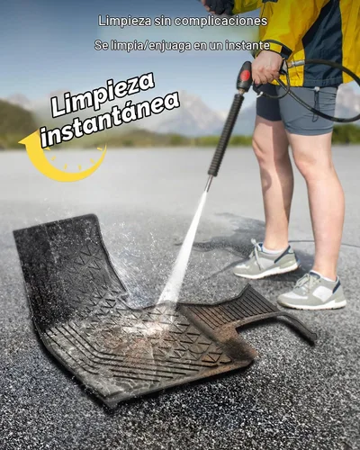 Vista 4 de 3W - Alfombrillas de piso para primera y segunda filas y forro de maletero, para todo tipo de clima, de elastómero termoplástico (TPE), juego
