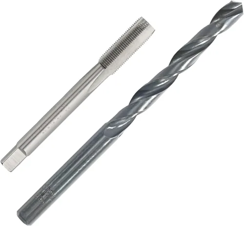 Vista 7 de 5/16 "-18 UNC HSS Tap And Die Set, 5/16 x 18 UNC Macho de rosca de máquina y UNS Rosca redonda Die mano derecha