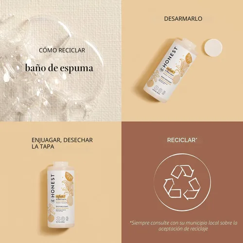 Vista 8 de The Honest Co. Honest baño de espuma, 12 onza Baño de burbujas espumoso, 12 onzas líquidas. Sin desgarros, hipoalergénico, derivado de forma natural