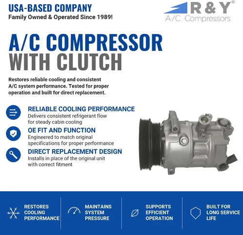 Vista 2 de RYC Compresor de aire acondicionado automotriz y embrague de A/C AIG567 (no es compatible con Volkswagen Passat 3.6L)