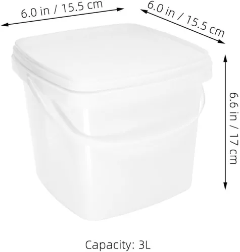 Vista 6 de PRETYZOOM Cubo cuadrado con tapa Contenedor de camping Cubo al aire libre Reutilizable Contenedor de almacenamiento de agua 3l Capacidad
