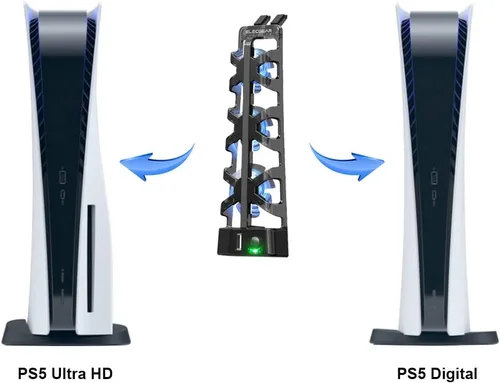Vista 5 de ElecGear - Ventilador de refrigeración automático PS5, enfriador USB externo turbo con sensor de temperatura automático controlado por radiador