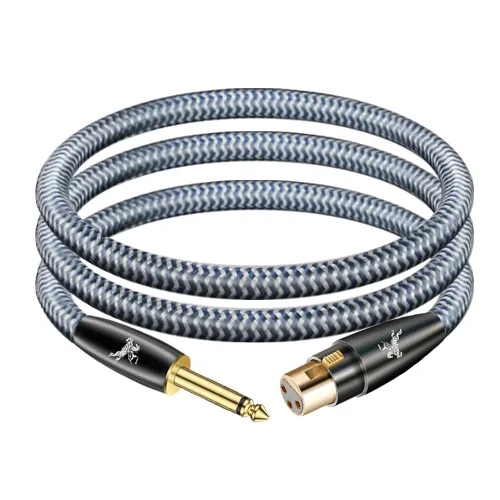 Vista 7 de Cable XLR equilibrado, paquete de 2, macho a hembra, 3 pines, 2.4 pies/2.5 ft, chapado en oro de 24 quilates