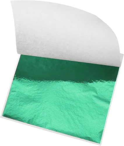 Vista 15 de MECCANIXITY Hoja de hoja dorada, papel de hoja negra, 3.3 x 3.1 pulgadas para decoración artística, esculturas, pintura, paquete de 100