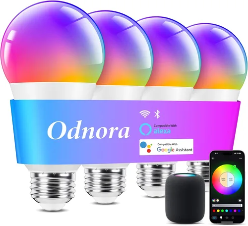 Vista 8 de Bombillas LED inteligentes, bombilla que cambia de color de 9 W, compatible con Alexa y Google Assistant, bombillas Bluetooth WiFi de 2.4 GHz