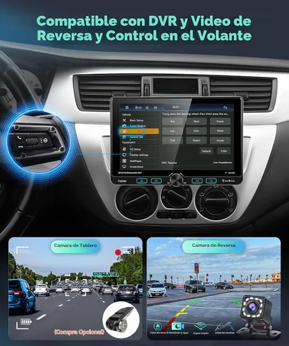 Vista 7 de Radio DIN simple de 7 pulgadas con CarPlay inalámbrico/con cable CarPlay Android Auto IPS Pantalla táctil giratoria ajustable MirrorLink FM/AM/RDS