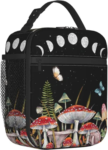 Vista 5 de FREEHOTU Bolsa de almuerzo de fase lunar con doble aislamiento, a prueba de fugas, bolsa de mano, organizador de almuerzo para trabajo, picnic