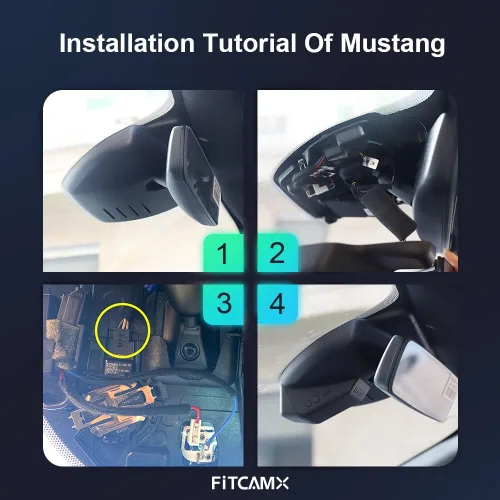 Vista 6 de Fitcamx Cámara de tablero 4K adecuada para Ford F250 F350 XL XLT 2011-2025 (DZ-00455), aspecto de fábrica OEM, video UHD 2160P, WiFi y aplicación