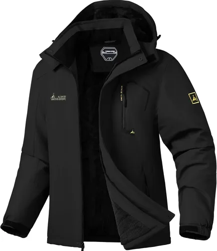 Vista 8 de Chaqueta de esquí para hombre, impermeable, cálida, abrigo de nieve de invierno para senderismo