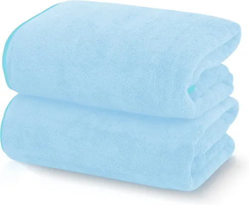 Vista 17 de TENSTARS Toallas de baño de seda con dobladillo para liquidación de baño - 27 x 55 pulgadas - Ligeras, delgadas, de secado rápido - Toalla
