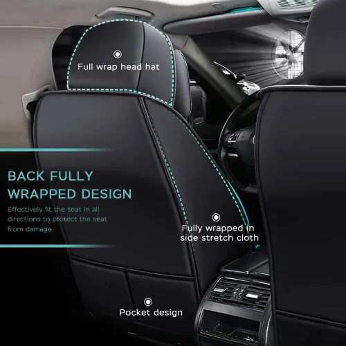 Vista 5 de Juego completo de fundas de asiento de automóvil para Mazda CX-3 2016-2021, de piel sintética, impermeable, cubierta completa, fundas de asiento