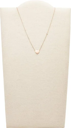 Vista 2 de Fossil Collar de cadena con dije de acero inoxidable grabado chapado para mujer