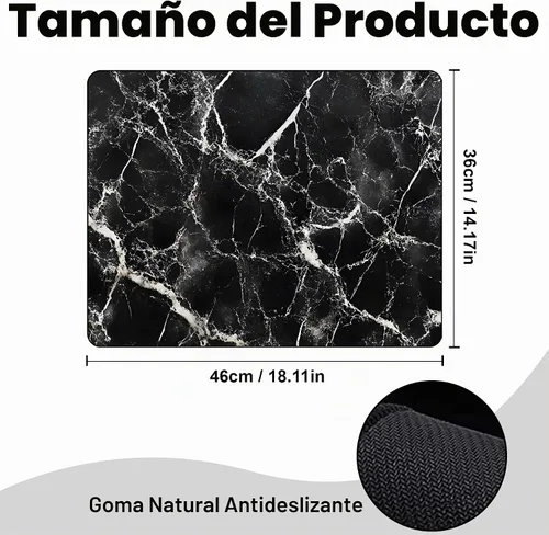 Vista 2 de Tapete para microondas, protector antideslizante resistente al calor, protector de mostrador, tapete impermeable y borrable sin lavado para Negro